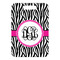 Zebra Print Metal Luggage Tag - Front Without Strap
