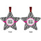 Zebra Print Metal Star Ornament - Front and Back