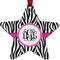 Zebra Print Metal Star Ornament - Front