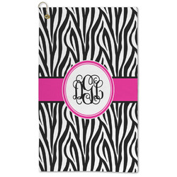 Zebra Print Microfiber Golf Towel - Large (Personalized)
