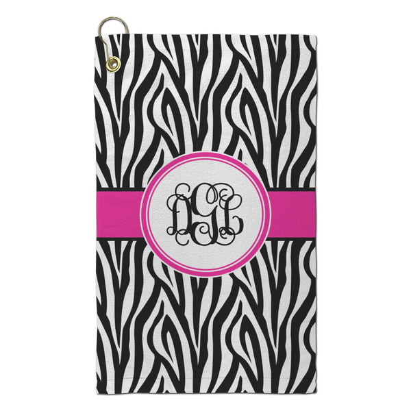 Custom Zebra Print Microfiber Golf Towel - Small (Personalized)