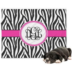 Zebra Print Dog Blanket - Large (Personalized)