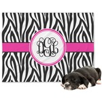 Zebra Print Dog Blanket (Personalized)