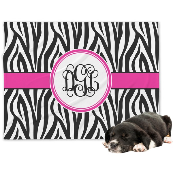 Custom Zebra Print Dog Blanket (Personalized)
