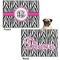 Zebra Print Microfleece Dog Blanket - Regular - Front & Back
