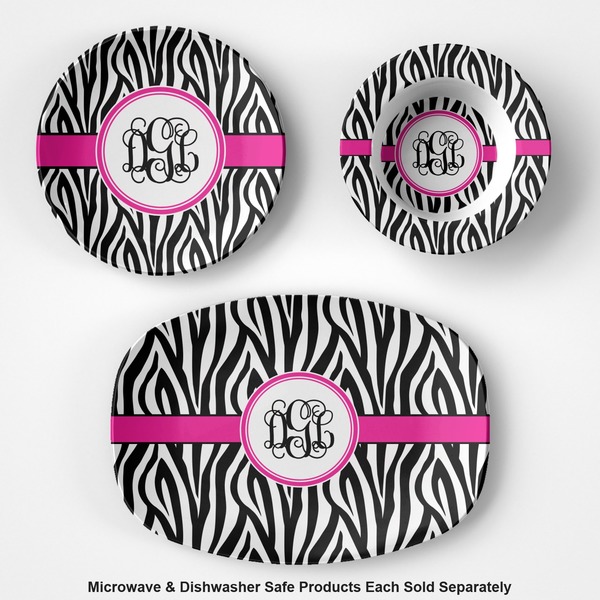 Zebra Print Microwave & Dishwasher Safe CP Plastic Dishware - Group
