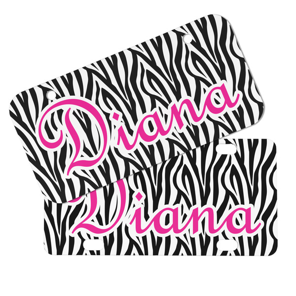 Zebra Print Mini License Plates - MAIN (4 and 2 Holes)