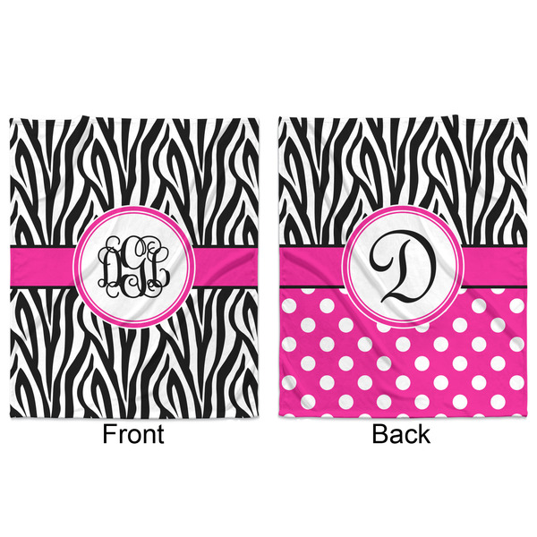 Zebra Print Minky Blanket - 50"x60" - Double Sided - Front & Back