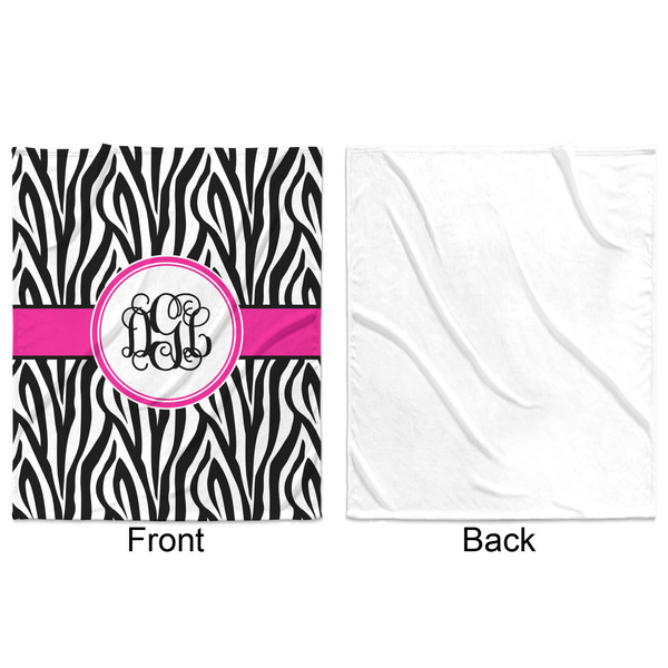 Zebra Print Minky Blanket - 50"x60" - Single Sided - Front & Back