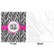 Zebra Print Minky Blanket - 50"x60" - Single Sided - Front & Back
