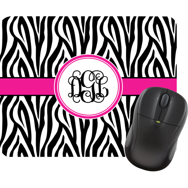 Custom Zebra Print Rectangular Mouse Pad (Personalized)