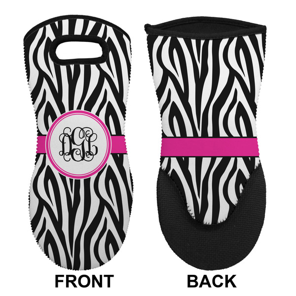 Zebra Print Neoprene Oven Mitt (Front & Back)