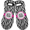 Zebra Print Neoprene Oven Mitts - Set of 2 w/ Monogram