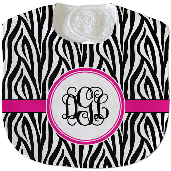 Zebra Print New Baby Bib - Closed and Folded