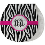 Zebra Print Burp Pad - Velour w/ Monogram