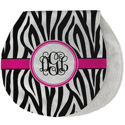Zebra Print Burp Pad - Velour w/ Monogram