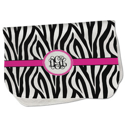 Zebra Print Burp Cloth - Fleece w/ Monogram