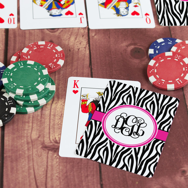 Zebra Print On Table with Poker Chips