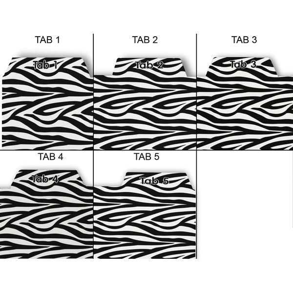 Zebra Print Page Dividers - Set of 5 - Approval