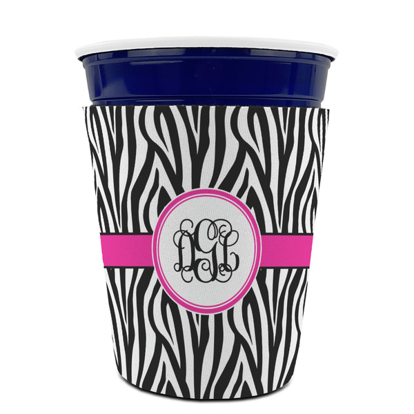 Zebra Print Party Cup Sleeves - without bottom - FRONT (on cup)