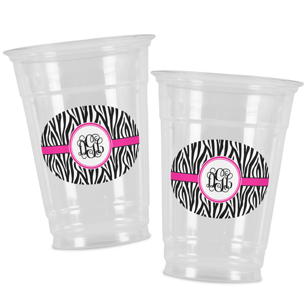 Zebra Print Party Cups - 16oz - Alt View