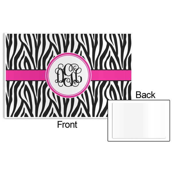 Zebra Print Disposable Paper Placemat - Front & Back