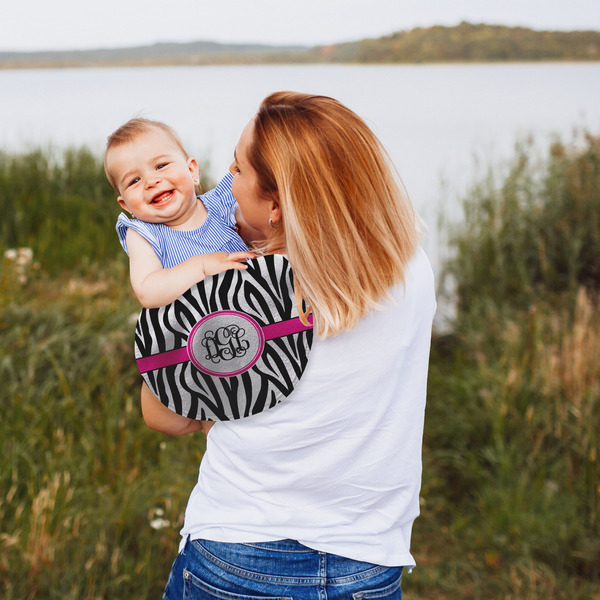 Zebra Print Peanut Shaped Burp - Lifestyle