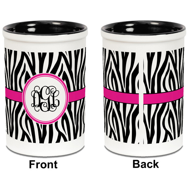Zebra Print Pencil Holder - Black - approval
