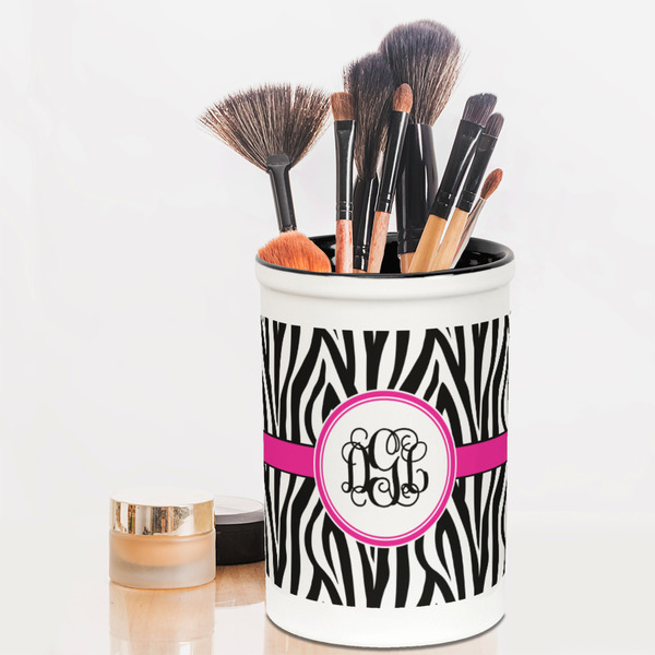 Zebra Print Pencil Holder - LIFESTYLE makeup