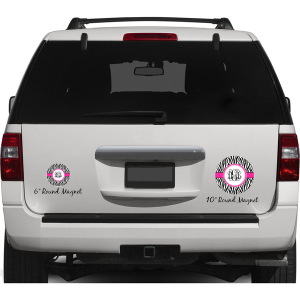Zebra Print Personalized Car Magnets on Ford Explorer