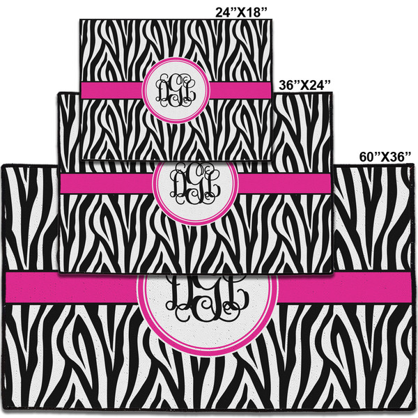 Zebra Print Personalized Door Mat - Group Parent IMF