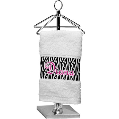 Zebra Print Cotton Finger Tip Towel (Personalized)