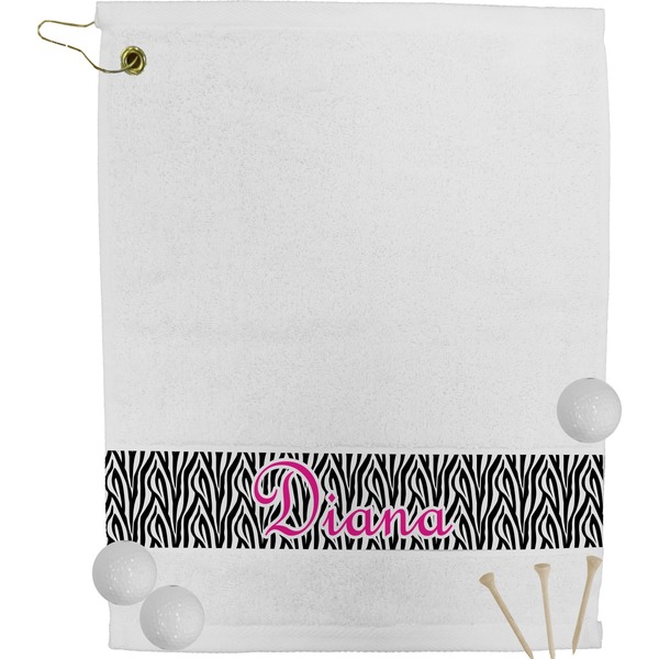Custom Zebra Print Golf Bag Towel (Personalized)