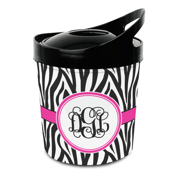 Custom Zebra Print Plastic Ice Bucket (Personalized)