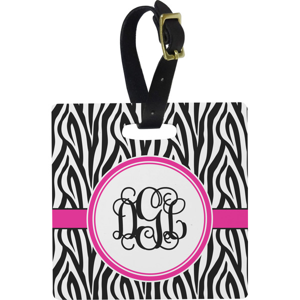 Zebra Print Personalized Square Luggage Tag