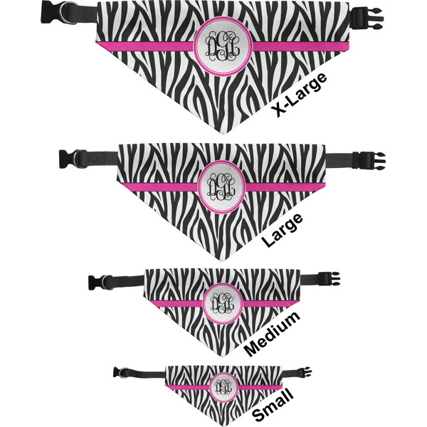 Zebra Print Pet Bandana Sizes