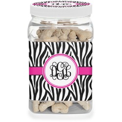 Zebra Print Dog Treat Jar (Personalized)