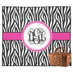 Zebra Print Outdoor Picnic Blanket (Personalized)