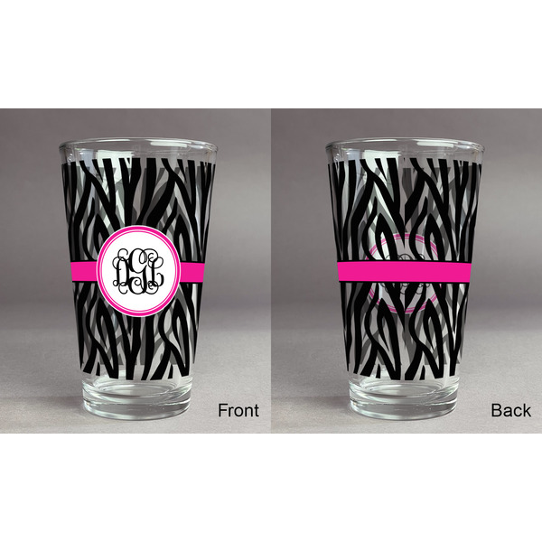 Zebra Print Pint Glass - Full Fill w Transparency - Approval