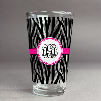 Zebra Print Pint Glass - Full Print (Personalized)