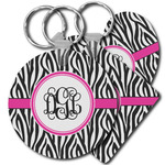 Zebra Print Plastic Keychain (Personalized)