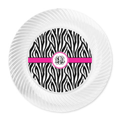 Zebra Print Plastic Party Dinner Plates - 10" (Personalized)