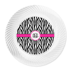Zebra Print Plastic Party Dinner Plates - 10" (Personalized)