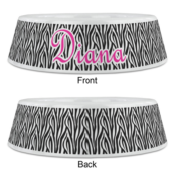 Zebra Print Plastic Pet Bowls - Large - APPROVAL