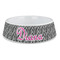 Zebra Print Plastic Dog Bowl - Large (Personalized)