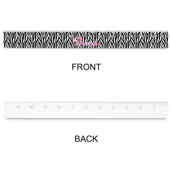 Zebra Print Plastic Ruler - 12" - APPROVAL