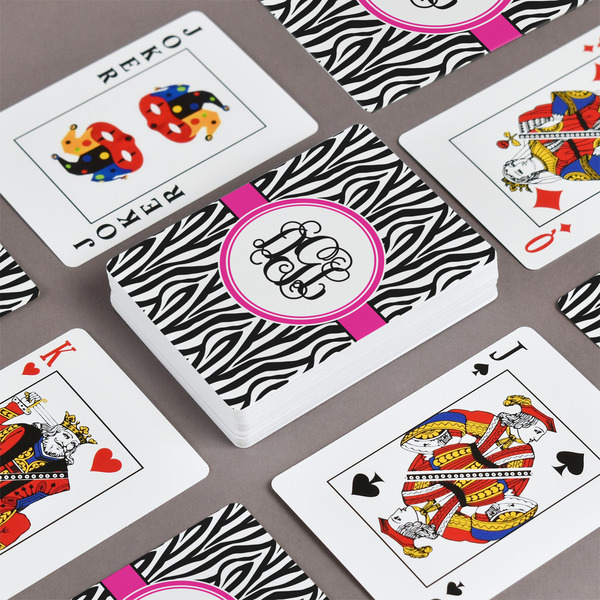 Zebra Print Playing Cards - Front & Back View
