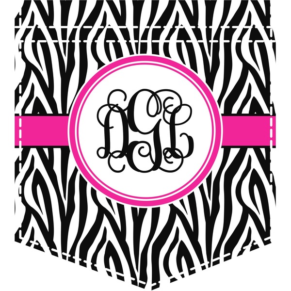 Custom Zebra Print Iron On Faux Pocket (Personalized)