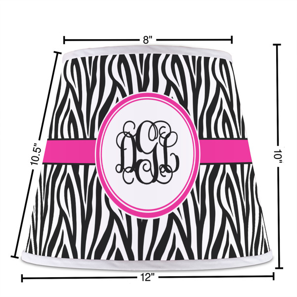 Zebra Print Poly Film Empire Lampshade - Dimensions