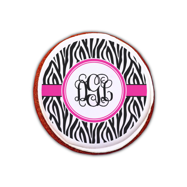 Zebra Print Printed Icing Circle - XSmall - On Cookie